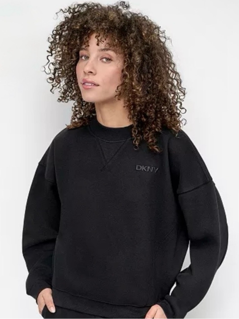 DKNY Women's Black Crewneck Sweatshirt XXL